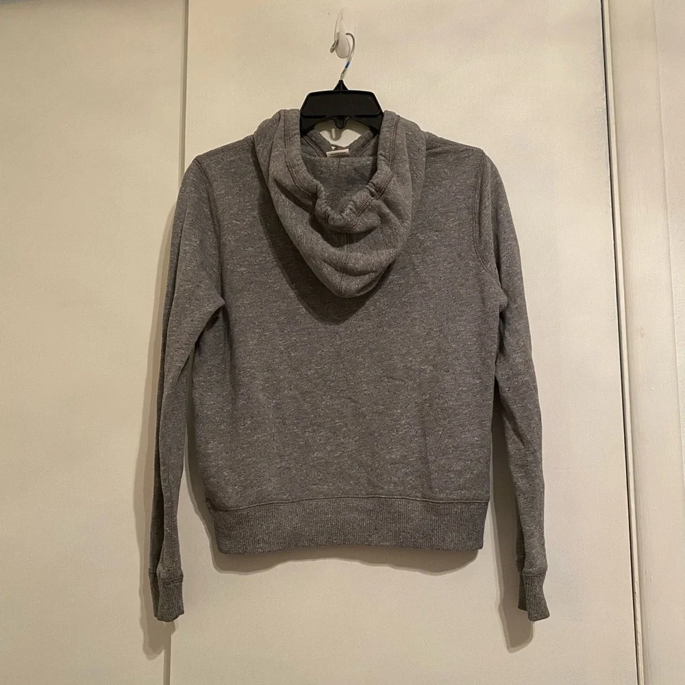 Abercrombie & Fitch Gray Hoodie with Red Logo on Front Shirt, Long Sleeve Size M - Picture 2 of 7